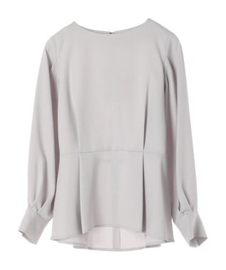 Green Parks ｅｆ－ｄｅ　ペプラムブラウス Gray Beige