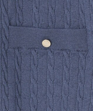 J.PRESS LADIES 【洗える】KNIT BASIC ミディ丈 カーディガン ダルブルー系