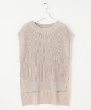 自由区 S 【洗える】リネンミドルゲージニット ベスト フラックス