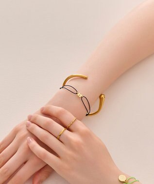 Phoebe 〈金属アレルギー対応〉ニュアンスリンクバングル　ゴールド/ステンレス ゴールド