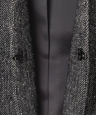 ICB ミックスヤーンツイード ノーカラージャケット グレー系7