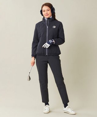 23区GOLF 冬の暖かボトム【WOMEN】ボンディング テーパードパンツ ネイビー系