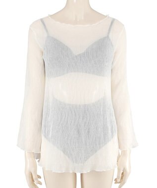 San-ai Resort（三愛水着楽園） 【WEB限定】シアー素材トップス3点セット水着 オフホワイト