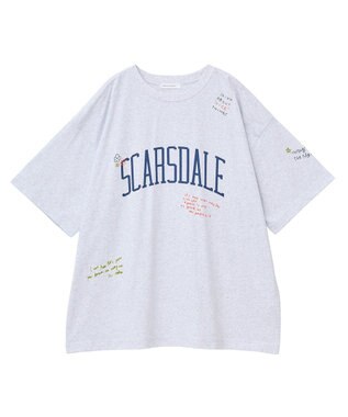 AMERICAN HOLIC 総柄ロゴTシャツ Gray Mixture