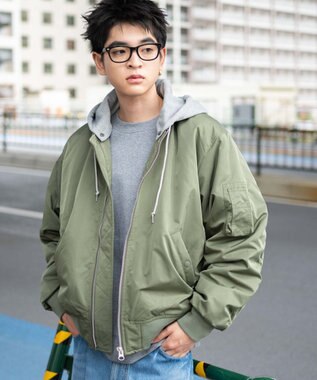 WEGO 【ユニセックス着用ITEM】パテッドフードMA－1 カーキ