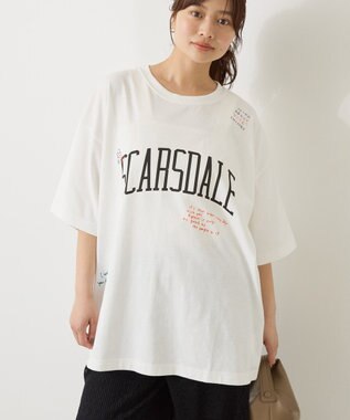 AMERICAN HOLIC 総柄ロゴTシャツ Off White