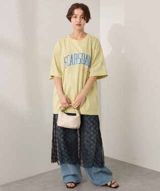 AMERICAN HOLIC 総柄ロゴTシャツ Lime Green