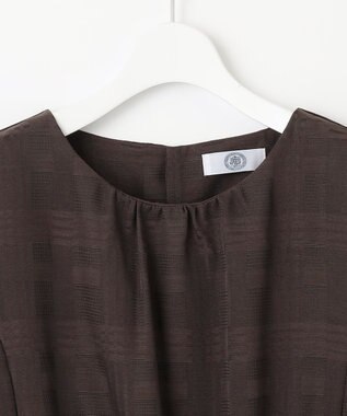 J.PRESS LADIES スラブカラミチェック カットソー ブラウン系