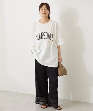 AMERICAN HOLIC 総柄ロゴTシャツ Off White
