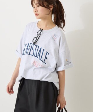 AMERICAN HOLIC 総柄ロゴTシャツ Gray Mixture