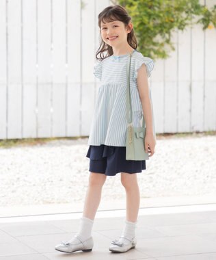 組曲 KIDS 【UVケア】【110-140㎝】マリンボーダー チュニック サックスブルー