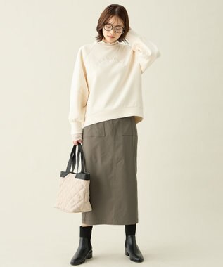 ANY L 【ウエストゴム】ベイカースカート カーキ