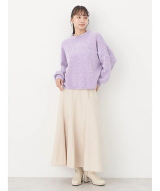 earth music&ecology シャイニーベロアモールプルオーバー Lavender