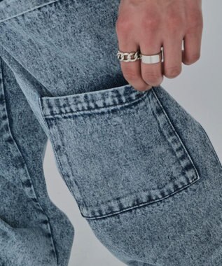 WEGO 2WAYマルチデニムカーゴパンツ デニム淡加工色