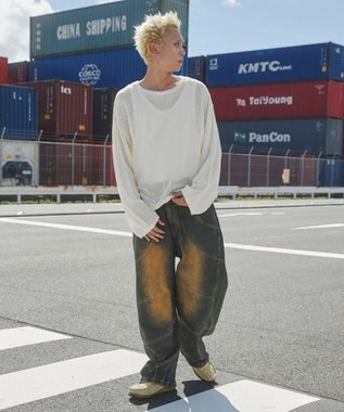 WEGO メッシュニットプルオーバー（LS） オフホワイト