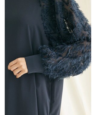 CRAFT STANDARD BOUTIQUE 袖ジャガードラグランワンピース Navy