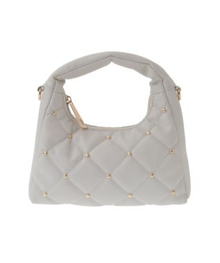 earth music&ecology スタッズキルトバッグ Ivory