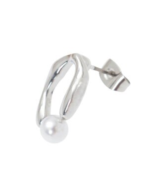 AMERICAN HOLIC パールオーバルフレームピアス Silver