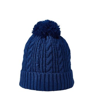 MIKI HOUSE HOT BISCUITS 【46-56cm】 ぼん天付きケーブル編みニット帽子 紺