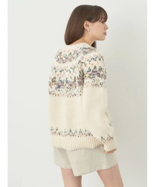 earth music&ecology スラブヤーンノルディックプルオーバー Ivory