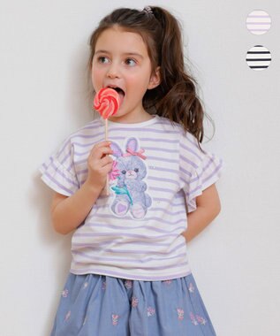  ウサギ ボーダー Tシャツ