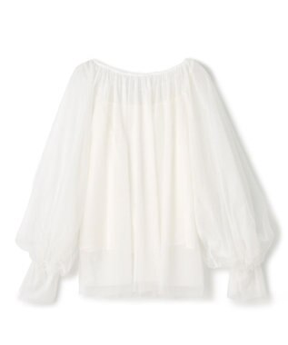 GRACE CONTINENTAL チュール2WAYトップ ホワイト