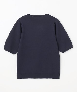 ANY 【マシンウォッシュ】モックネックパフスリーブニット ネイビー