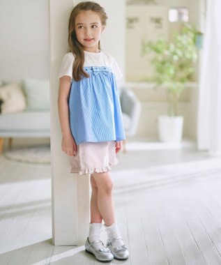 組曲 KIDS 【150-160㎝】 フリルヘムショートパンツ ベージュ