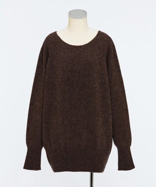 TOQUE 〈大草直子さんアドバイザー〉ベビーアルパカ×ウール縮絨ニットラグランスリーブ ブラウン