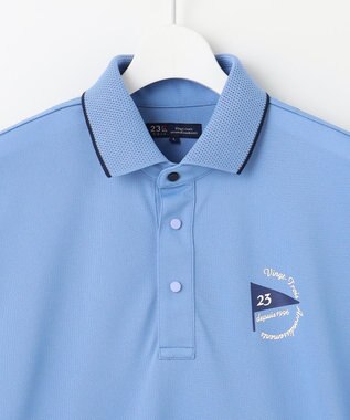 23区GOLF 【MEN】【吸水速乾・UVケア】ストレッチメッシュ ポロ サックスブルー系