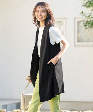 ANY 【セットアップ対応・UVケア・接触冷感】イージケアスタイルアップジレ ブラック