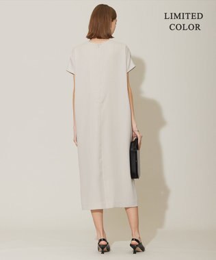 ICB 【接触冷感・UVケア・速乾・洗える】FluidBackSatin レイヤードデザインワンピース トープ系［WEB限定］