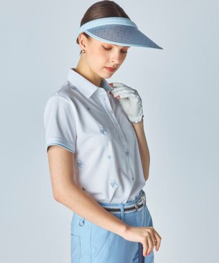 FILA GOLF／marie claire 【Marie claire sports】ロゴ刺繍半袖ポロシャツ ホワイト