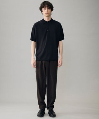 UNFILO MENS アラエルアンチピリングニット ポロ ブラック