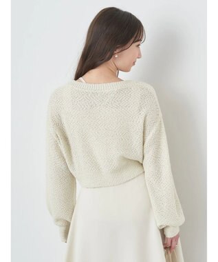 earth music&ecology ポコポコヤーンショートカーディガン Off White