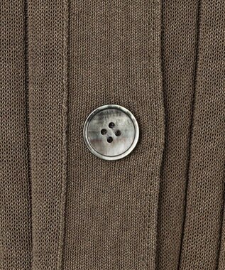 23区 【先行予約】ワイドリブ 五分袖 ポロニット ブラウン系