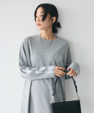 CRAFT STANDARD BOUTIQUE ライン入り裾フリルワンピース Gray Mixture