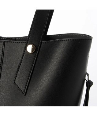 UNBILLION cachecache スタッズポイント両面合皮2wayトートバッグ ブラック