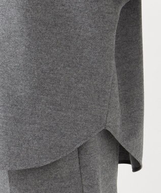 23区 【エステータ】ウールツイルジャージー スリットネック ブラウス グレー