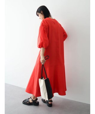 Green Parks 綿麻混マーメイドワンピース Red