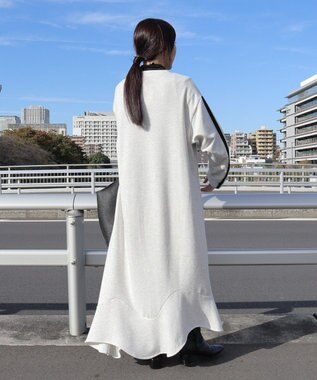 CRAFT STANDARD BOUTIQUE ライン入り裾フリルワンピース Oatmeal