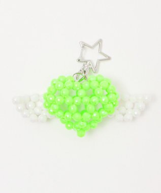 WEGO ハートウィングビーズキーホルダー グリーン