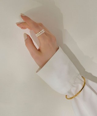 Phoebe 【伸びるリング】バブルフィットリング　パール4mm ホワイト