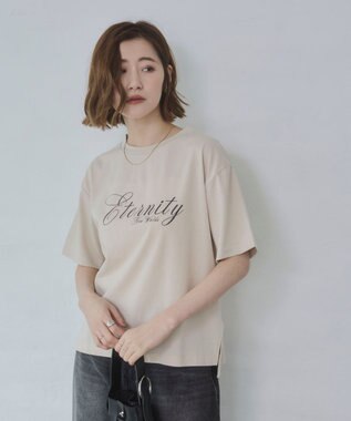 WEGO 【2026春夏新作】接触冷感プリントロゴT ベージュ