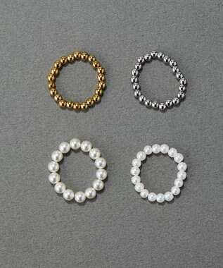 Phoebe 【伸びるリング】バブルフィットリング　パール4mm ホワイト