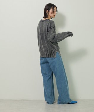 Green Parks ピグメントニットプルオーバー Charcoal Gray