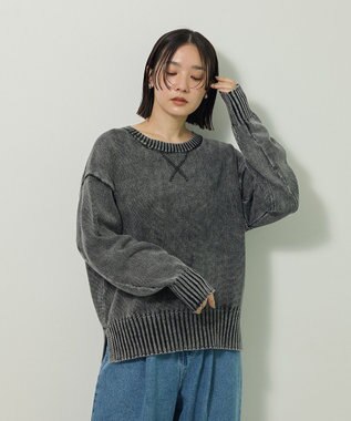 Green Parks ピグメントニットプルオーバー Charcoal Gray