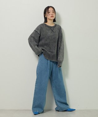 Green Parks ピグメントニットプルオーバー Charcoal Gray