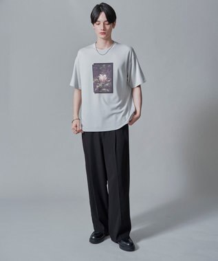 WEGO 【2点SET】アクセ付きフォトグラフィックT（SS） ライトグレー