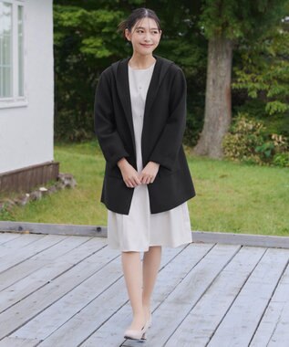 Tiaclasse ダブルフェイスニットロングコート ブラック